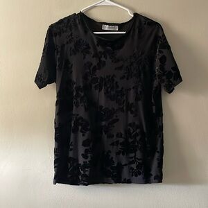 5. Black Sheer Floral Shirt